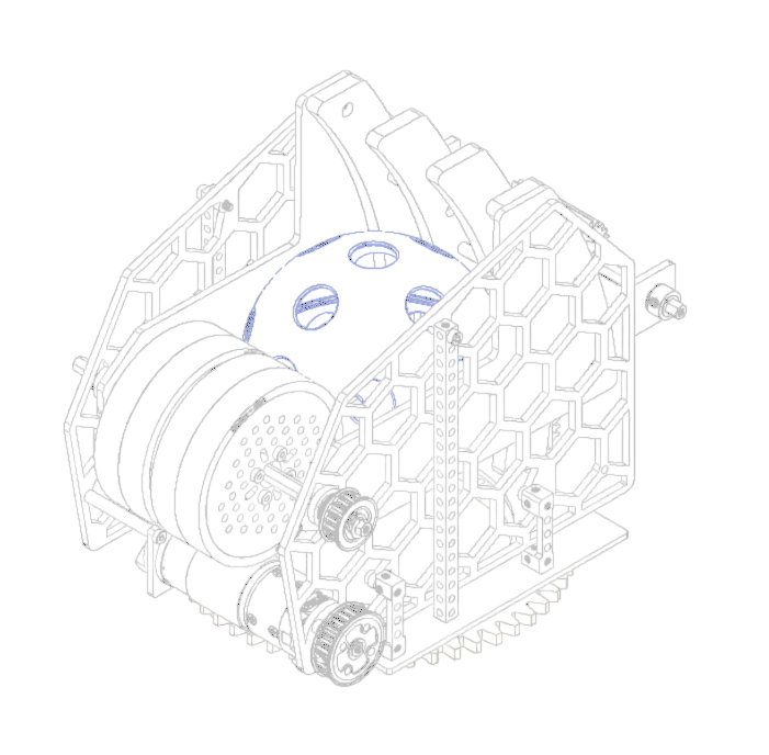 CAD of the original single-motor FTC shooter